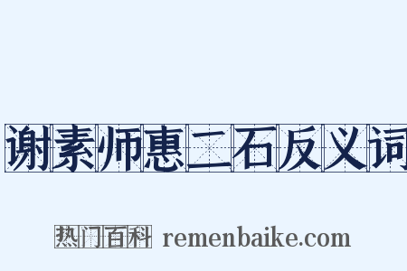 谢素师惠二石反义词是什么意思的图片
